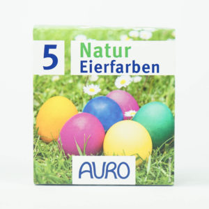 5 Natur-Eierfarben (Cochenillerot, gelb, orange, grün, blau)