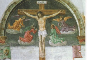 Engel/Ausschnitt aus Kreuzigung / Milano, Refektorium Santa Maria delle Grazie