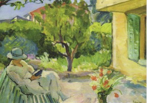 Le Cannet, Madame Lebasque im Garten lesend / Henri Lebasque