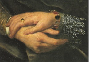 Hände, Détail aus Rubens u. Isabella Brant in der Geissblattlaube/Peter Paul Rubens