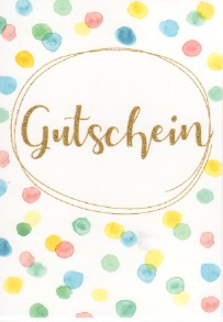 Gutschein / Schrift Goldglimmer